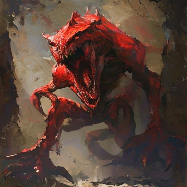 Young Red Dragon Zombie — fantasy monster illustration. Young Red Dragon Zombie is a large undead (Challenge Rating 11).