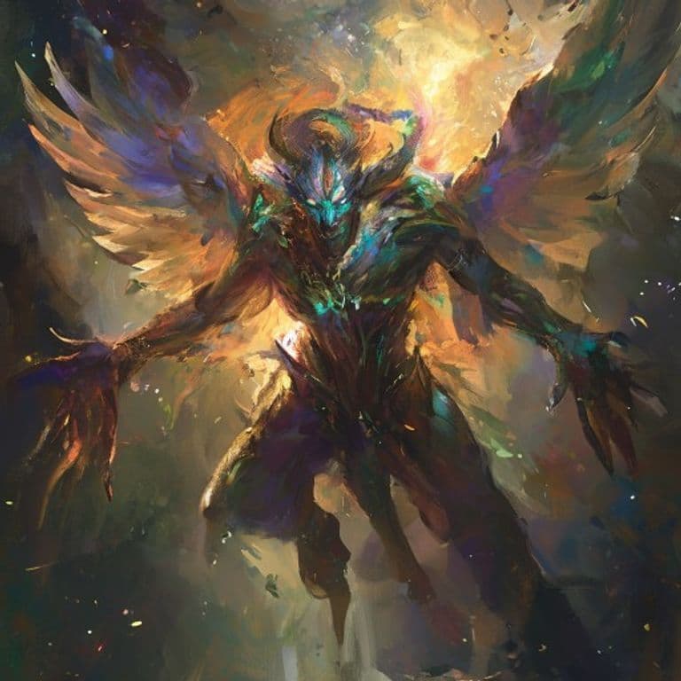 Fallen Deva — fantasy monster illustration