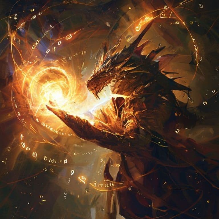 Draconic Smite — fantasy spell effect illustration
