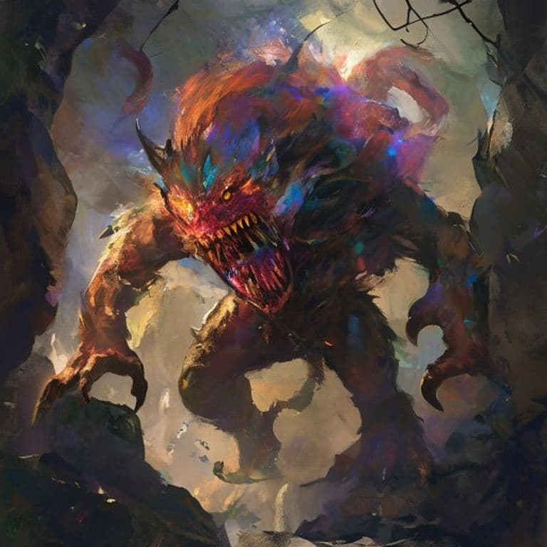 Pech — fantasy monster illustration. Pech is a small elemental (Challenge Rating 2).