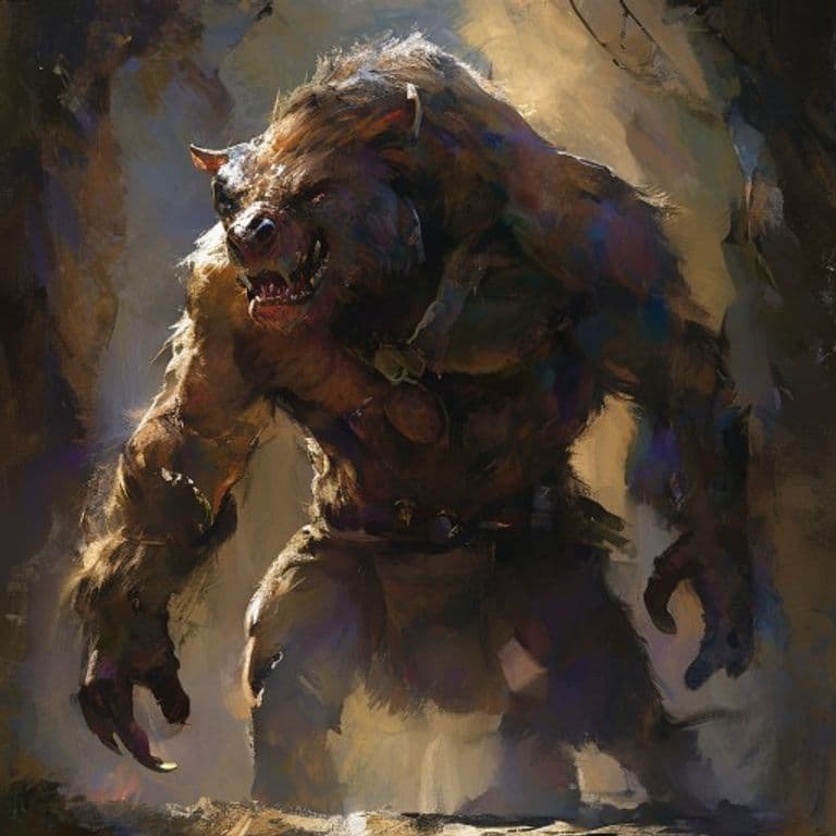 Wereboar — fantasy monster illustration