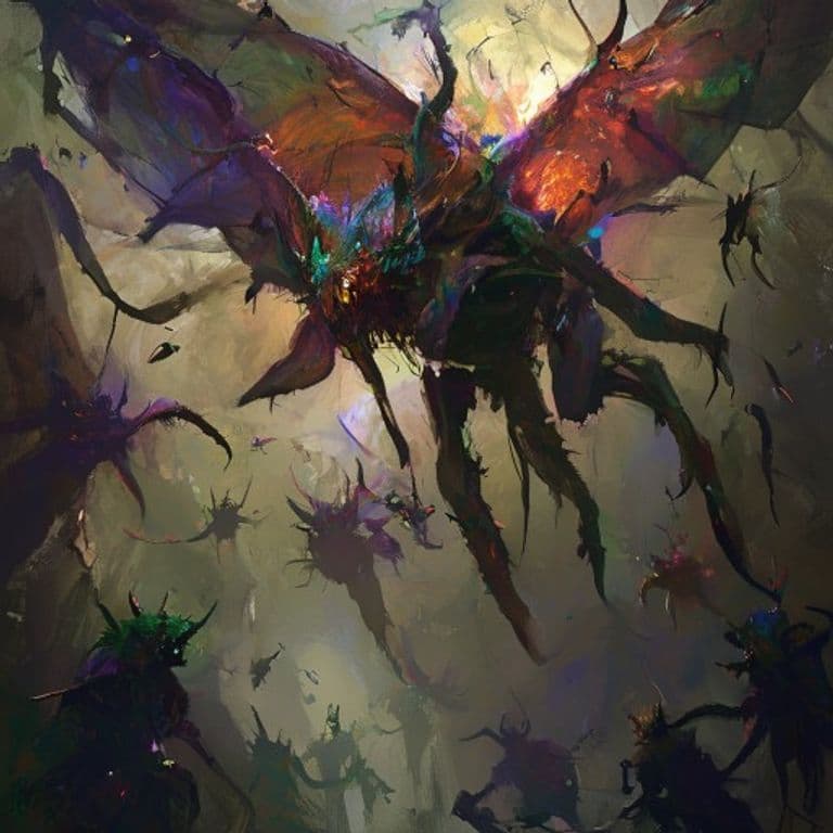 Nyctli Swarm — fantasy monster illustration