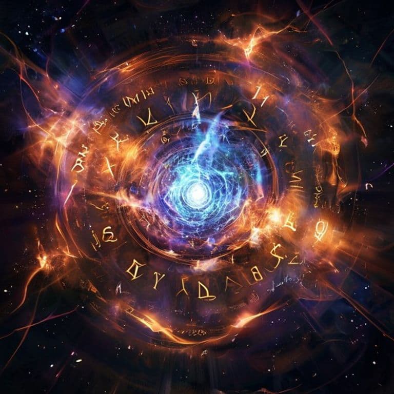 Time Vortex — fantasy spell effect illustration. Time Vortex is a 4th-level evocation available to Sorcerer, Warlock, Wizard.