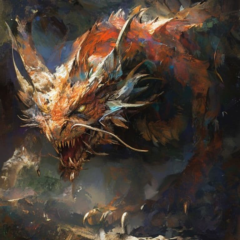 Felid Dragon — fantasy monster illustration