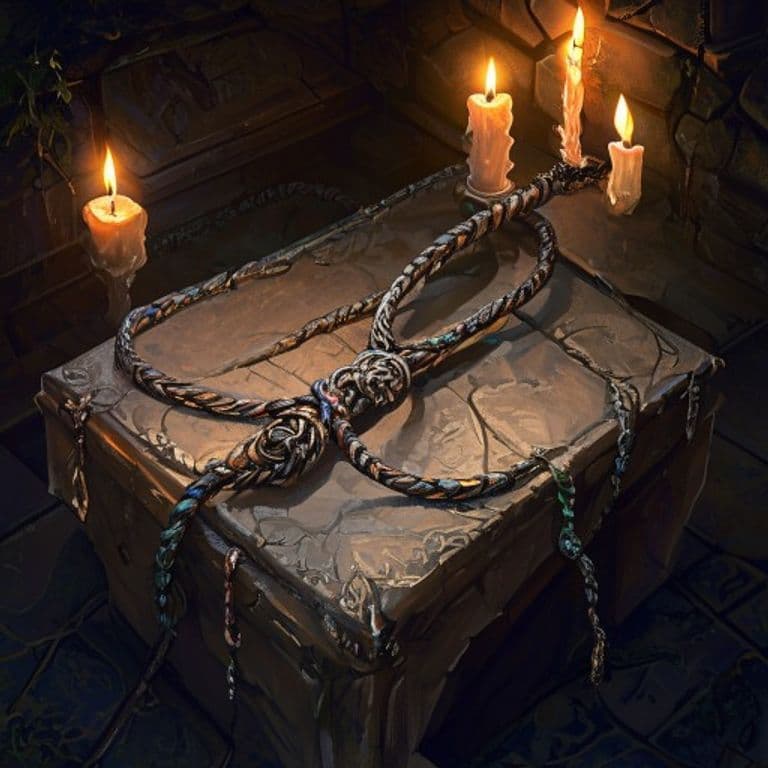 Cord of Spirit Stealing — fantasy item illustration. Cord of Spirit Stealing is a magic item (wondrous item) of rare rarity.