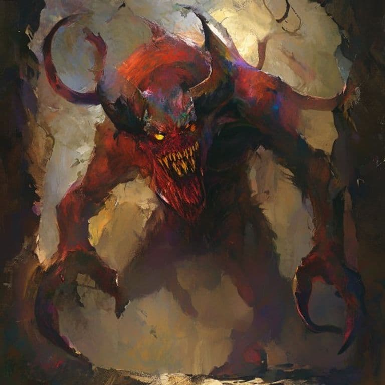 Orobas Devil — fantasy monster illustration. Orobas Devil is a large fiend (Challenge Rating 14).