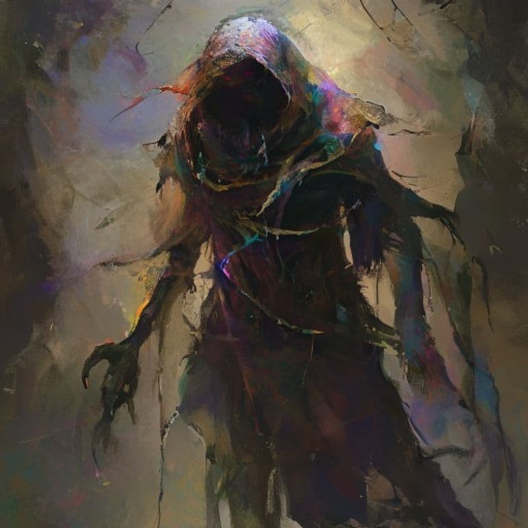 Faceless Wanderer — fantasy monster illustration. Faceless Wanderer is a medium aberration (Challenge Rating 4).