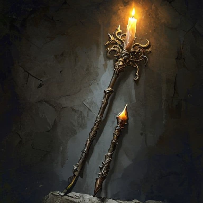 Staff of Spores — fantasy item illustration