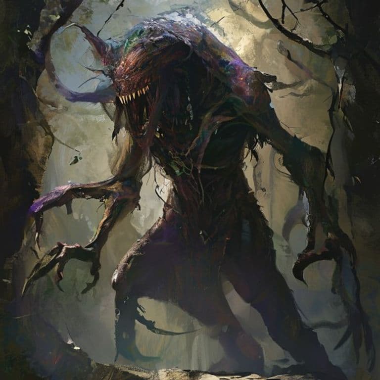 Shadow Elf Spellcaster Drider — fantasy monster illustration. Shadow Elf Spellcaster Drider is a large monstrosity (Challenge Rating 6).