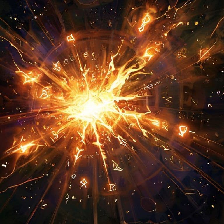 Shattering Barrage — fantasy spell effect illustration