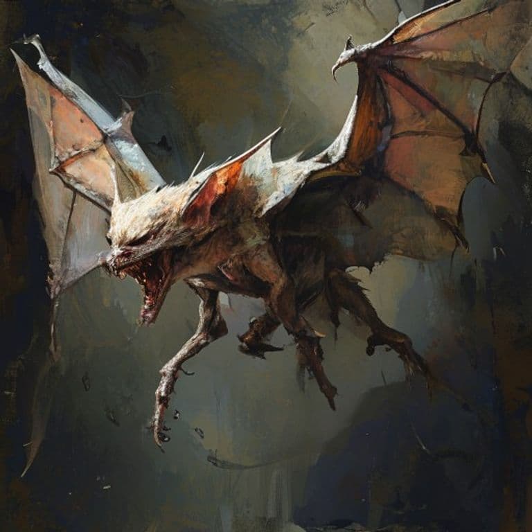 Skin Bat — fantasy monster illustration. Skin Bat is a small undead (Challenge Rating 1/2).