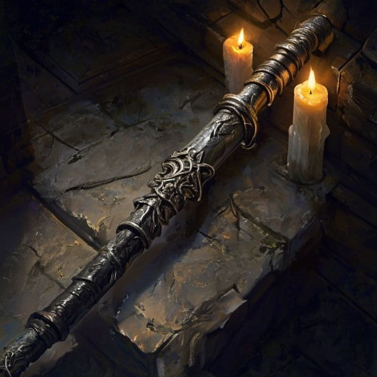 Rod of Ghastly Might — fantasy item illustration. Rod of Ghastly Might is a magic item (rod) of legendary rarity.