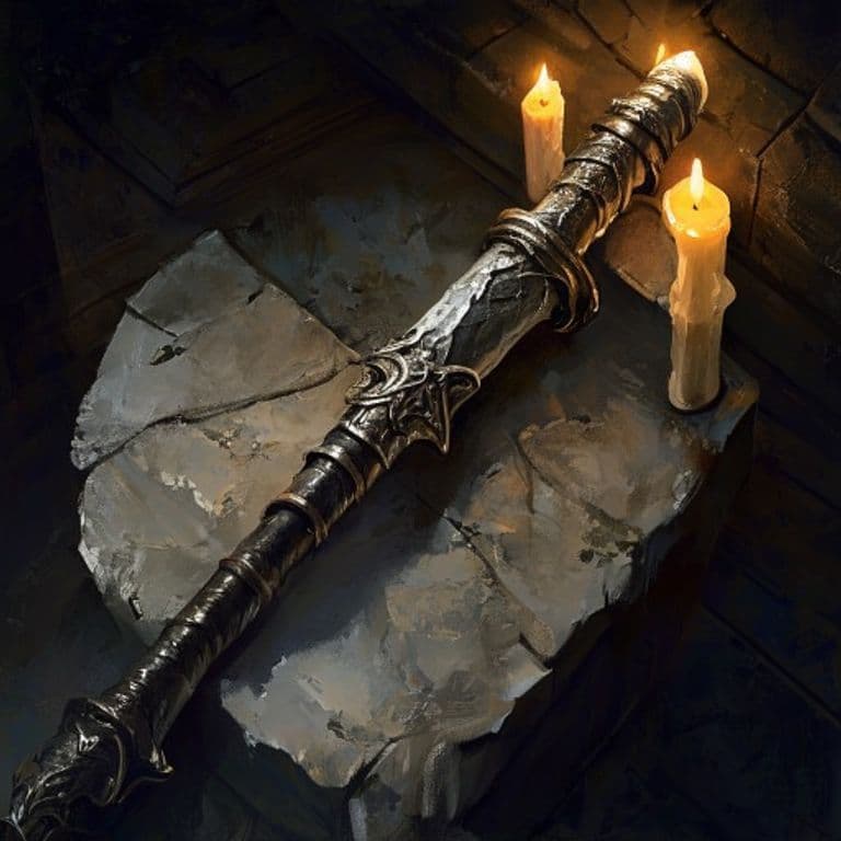 Humble Cudgel of Temperance — fantasy item illustration
