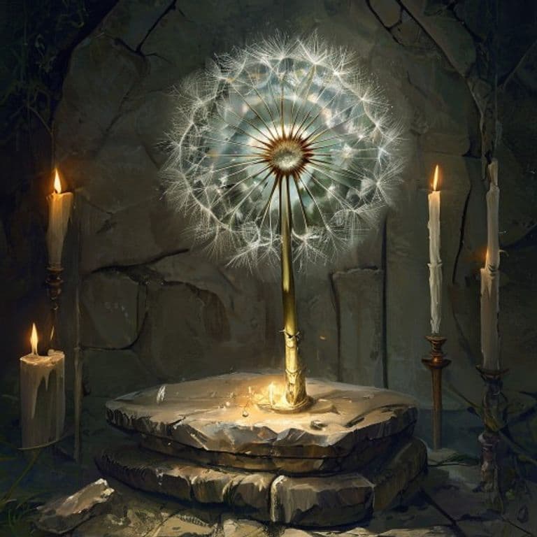 White Dandelion — fantasy item illustration