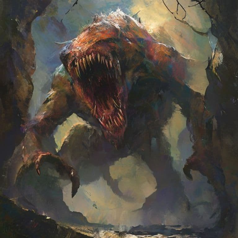 Behir — fantasy monster illustration. Behir is a huge monstrosity (Challenge Rating 11).