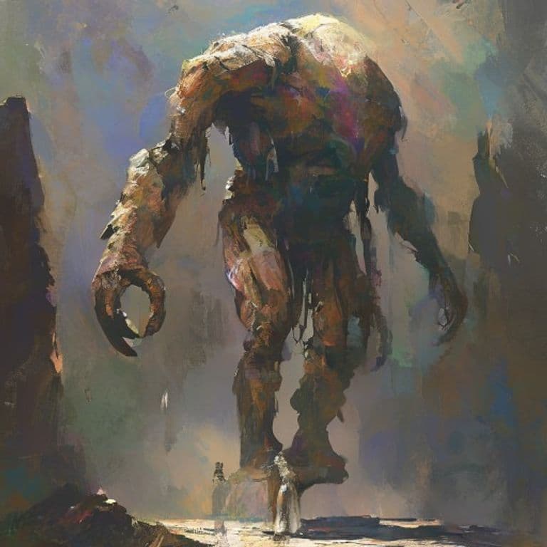 Walking Statue — fantasy monster illustration. Walking Statue is a large construct (Challenge Rating 3).