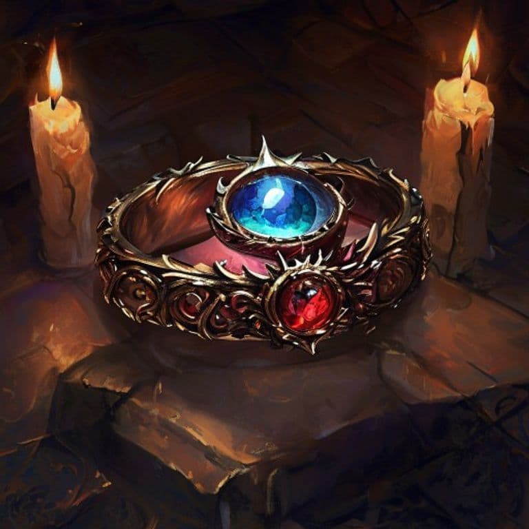 Devil’s Eye Ring — fantasy item illustration. Devil’s Eye Ring is a magic item (ring) of rare rarity.