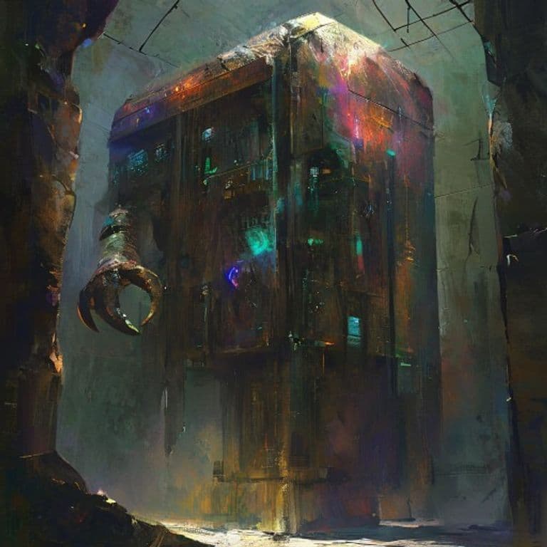 Repository — fantasy monster illustration. Repository is a medium construct (Challenge Rating 7).