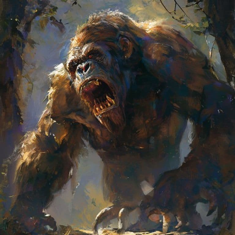 Ape, Giant — fantasy monster illustration. Ape, Giant is a huge beast (Challenge Rating 7).