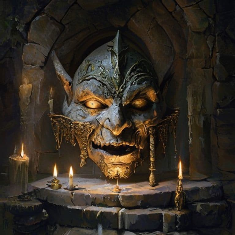 Goblin Mask — fantasy item illustration