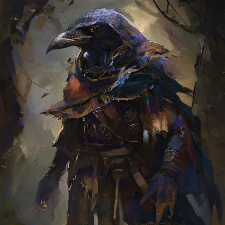 Ravenfolk Scout — fantasy monster illustration