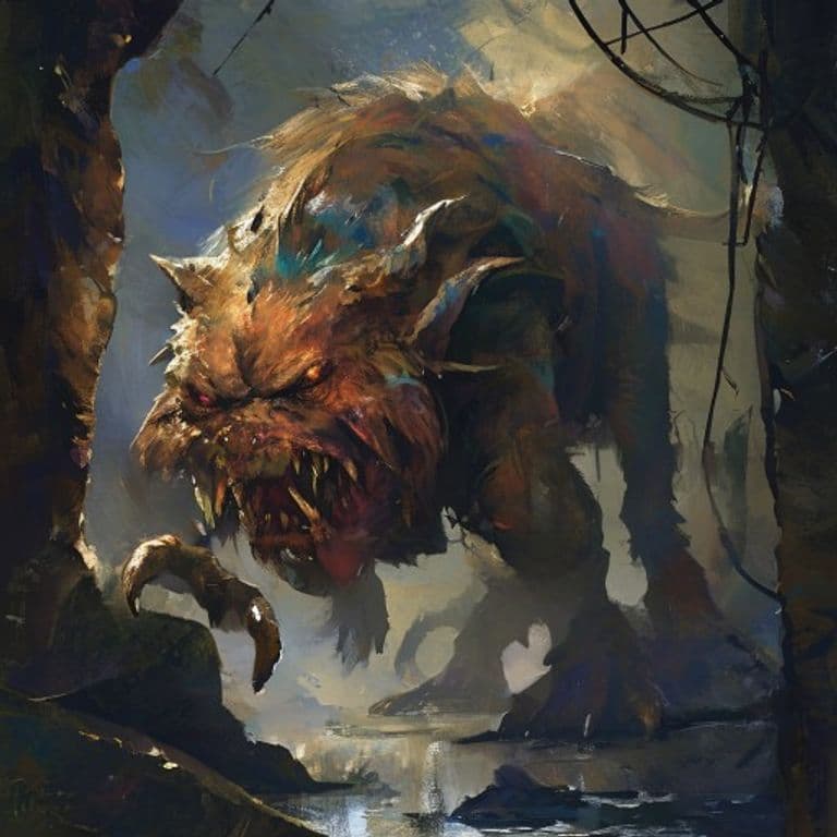 Wharfling — fantasy monster illustration. Wharfling is a tiny beast (Challenge Rating 1/8).
