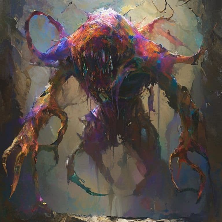 Painted Phantasm — fantasy monster illustration. Painted Phantasm is a medium construct (Challenge Rating 7).
