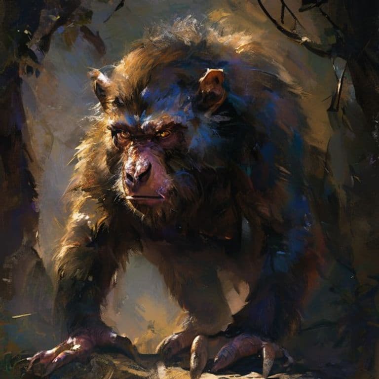 Baboon — fantasy monster illustration