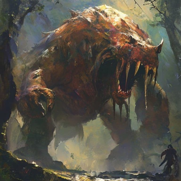 Oliphaunt — fantasy monster illustration. Oliphaunt is a gargantuan beast (Challenge Rating 8).