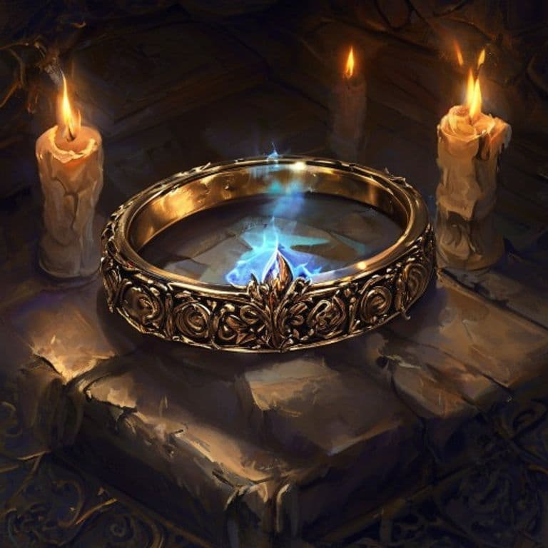 Ring of Deceiver's Warning — fantasy item illustration. Ring of Deceiver's Warning is a magic item (ring) of common rarity.