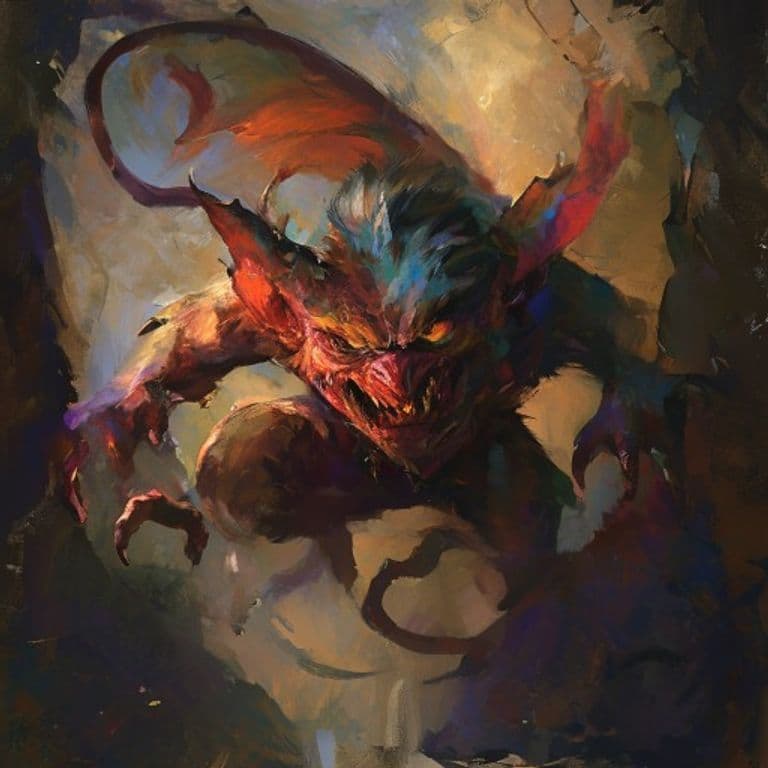 Imp — fantasy monster illustration. Imp is a tiny fiend (Challenge Rating 1).