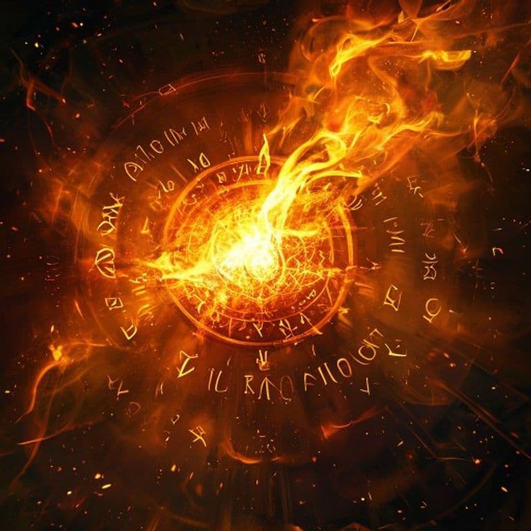 Doom of Consuming Fire — fantasy spell effect illustration. Doom of Consuming Fire is a 2nd-level evocation available to Cleric, Sorcerer, Wizard.