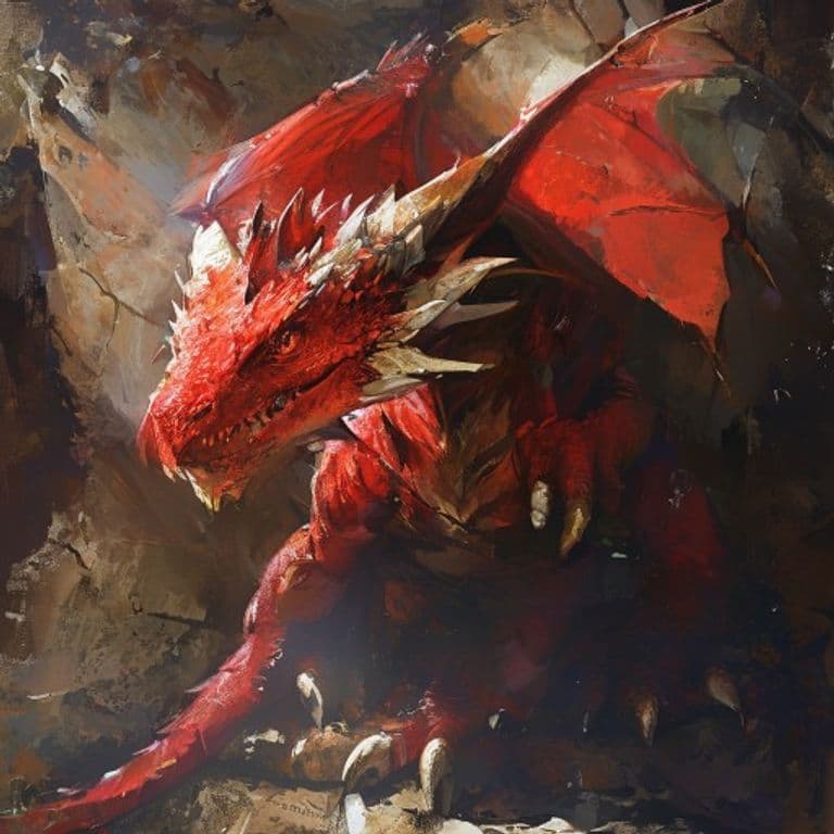 Young Red Dragon — fantasy monster illustration