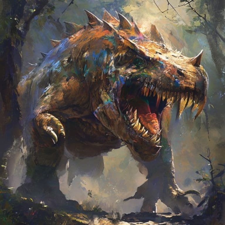Nodosaurus — fantasy monster illustration. Nodosaurus is a large beast (Challenge Rating 1).