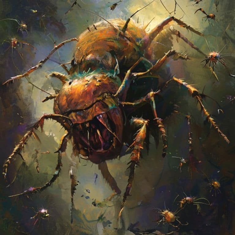 Giant Flea Swarm — fantasy monster illustration