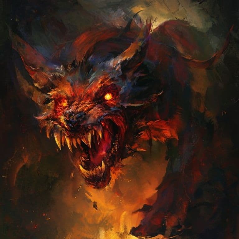Hell Hound — fantasy monster illustration