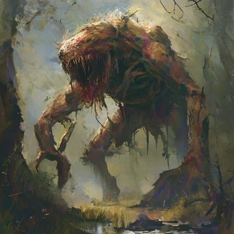 Marsh Dire — fantasy monster illustration