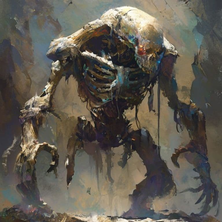 Bone Golem — fantasy monster illustration. Bone Golem is a medium construct (Challenge Rating 7).