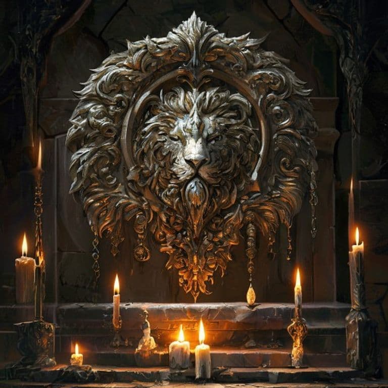 Mantle of the Lion — fantasy item illustration