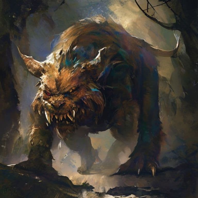 Brumalek — fantasy monster illustration. Brumalek is a small beast (Challenge Rating 1/2).