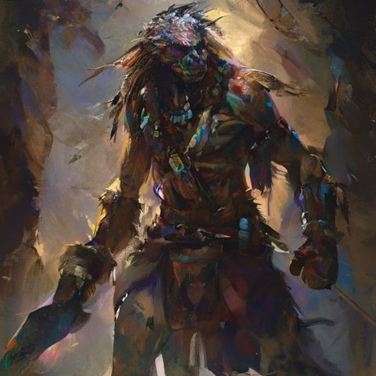 Tribal Warrior — fantasy monster illustration