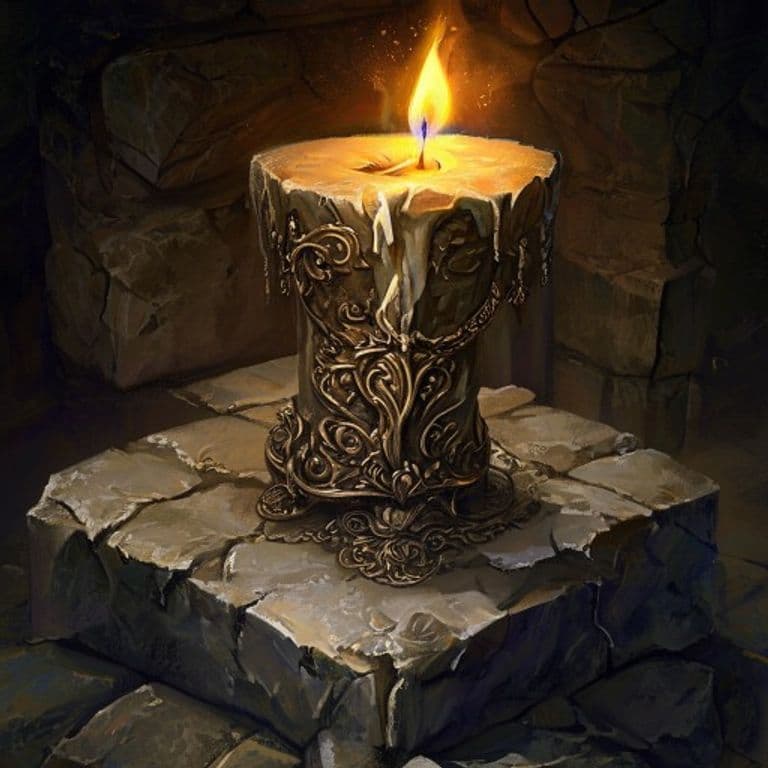 Candle of Communion — fantasy item illustration. Candle of Communion is a magic item (wondrous item) of uncommon rarity.