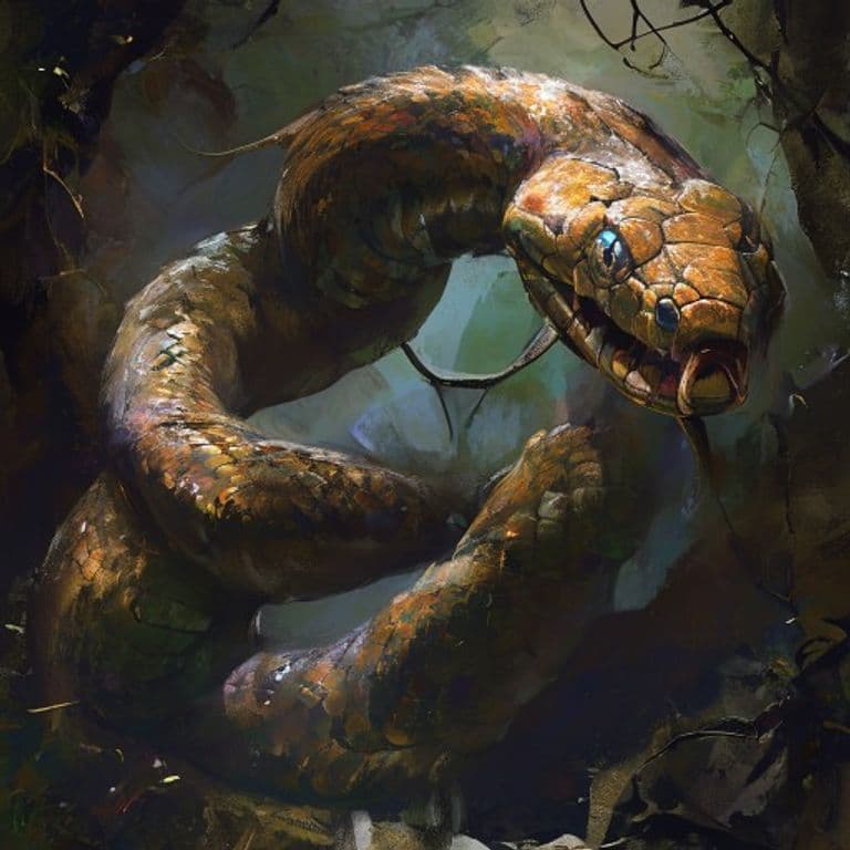 Snake, Constrictor — fantasy monster illustration