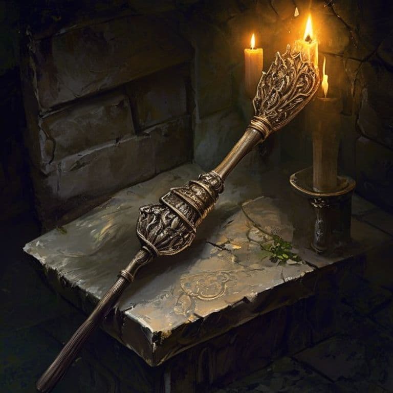 Broom of Flying — fantasy item illustration. Broom of Flying is a magic item (wondrous item) of rare rarity.
