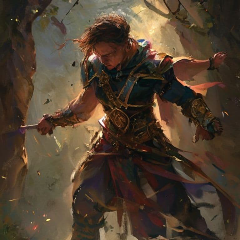 Guarded Warrior — fantasy feat illustration. Guarded Warrior is a feat.