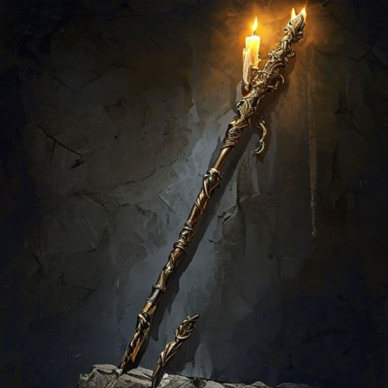 Staff of Gravity Bending — fantasy item illustration
