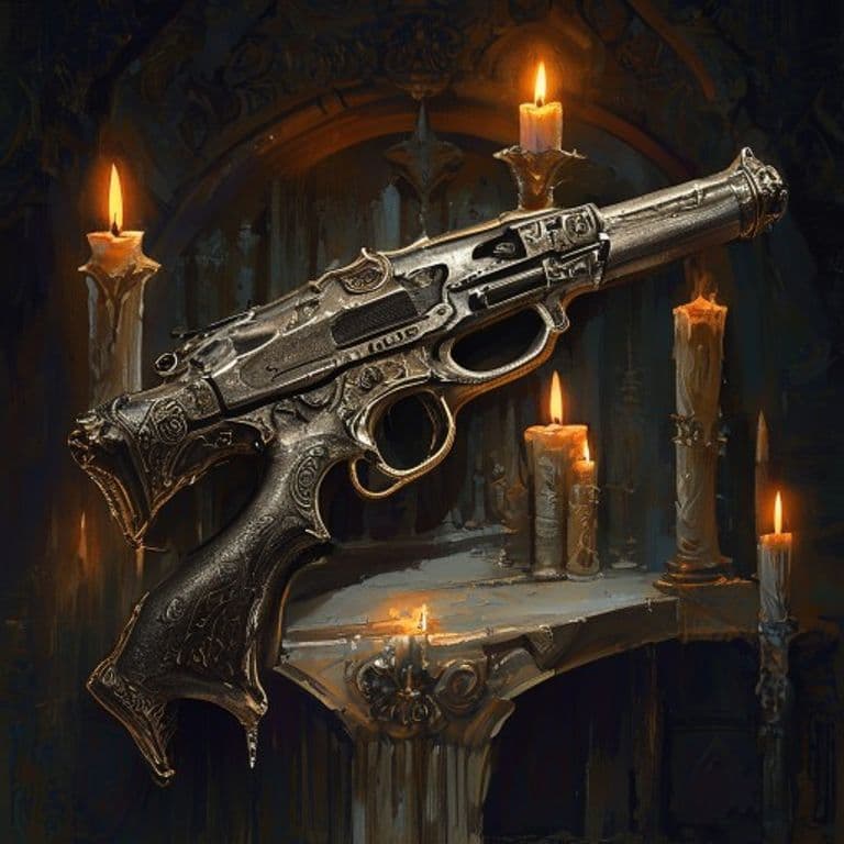Pistol of the Umbral Court — fantasy item illustration