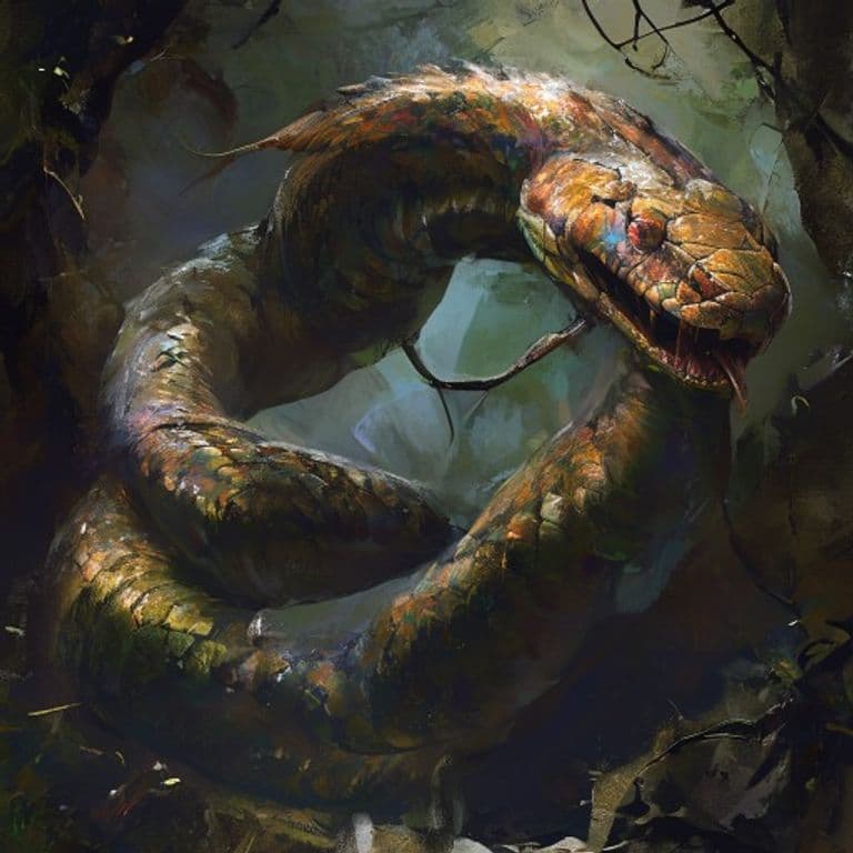 Constrictor Snake — fantasy monster illustration