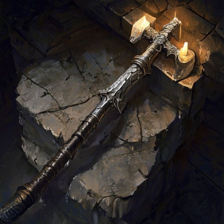 Slipshod Hammer — fantasy item illustration. Slipshod Hammer is a magic item (weapon) of uncommon rarity.