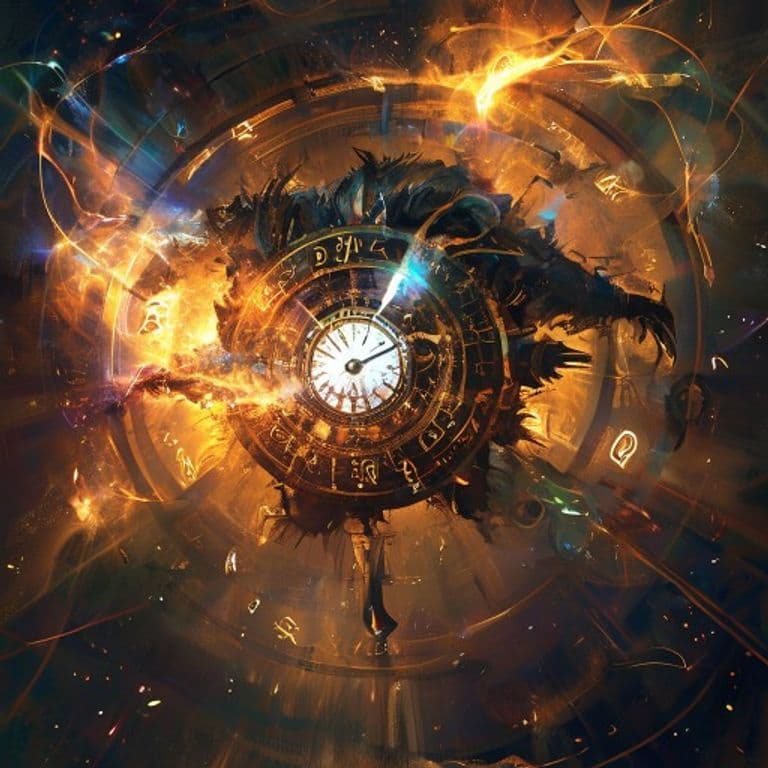 Summon Clockwork Beast — fantasy spell effect illustration